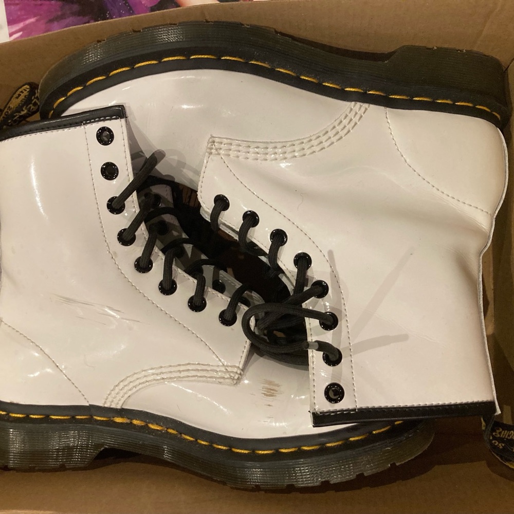Doc Marten 1460 Patent White Boot Size US 8 UK 39